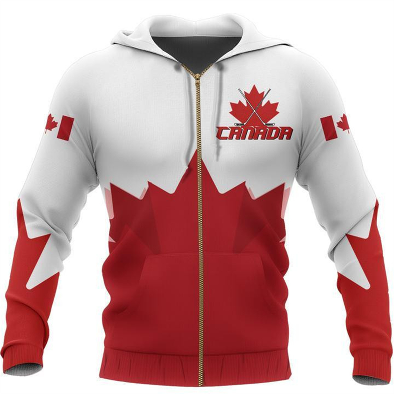 Canada Flag 3d Printed Zip Up  - Street Fashion Canada ulasan dan harga