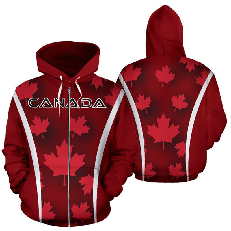 Canada Flag 3d Printed Zip Up  - Street Fashion Canada ulasan dan harga
