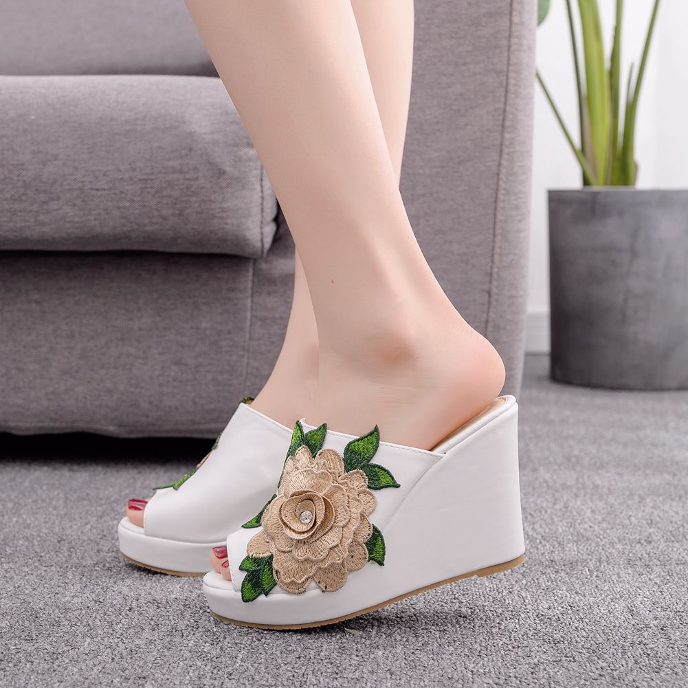 Womens Flower Open Toe Fashion - Queen Street Fashion ulasan dan harga