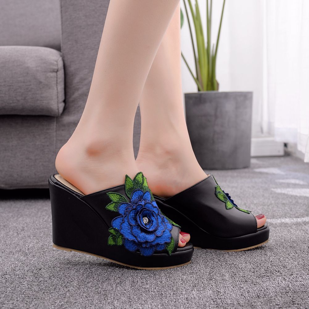Womens Flower Open Toe Fashion - Queen Street Fashion ulasan dan harga